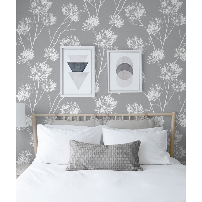 NextWall Peel &amp; Stick One O'Clocks Cove Gray Wallpaper image 2 of 5