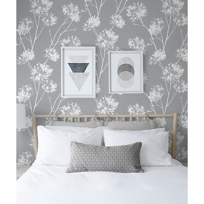 NextWall Peel &amp; Stick One O'Clocks Cove Gray Wallpaper image 2 of 5