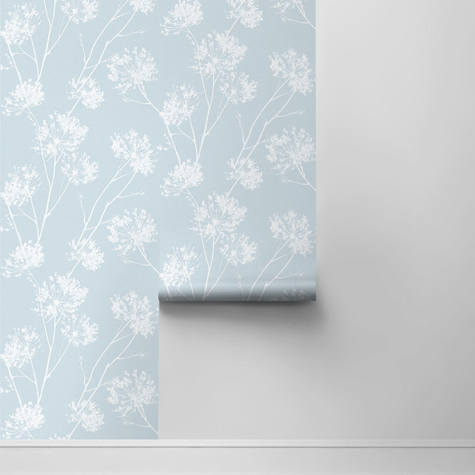NextWall Peel &amp; Stick One O'Clocks Light Blue Wallpaper image 2 of 4