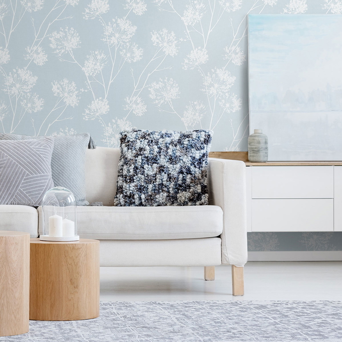 NextWall Peel &amp; Stick One O'Clocks Light Blue Wallpaper image 3 of 4