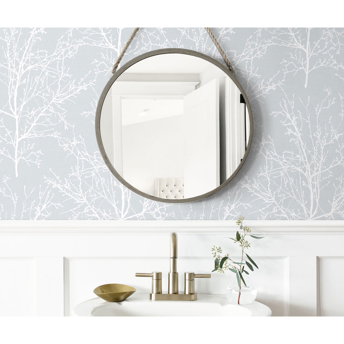 NextWall Peel &amp; Stick Tree Branches Daydream Gray Wallpaper image 2 of 5