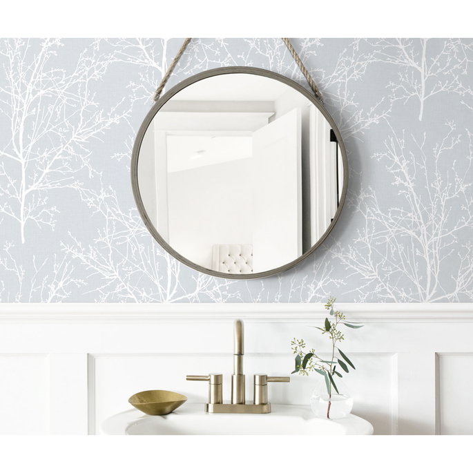 NextWall Peel &amp; Stick Tree Branches Daydream Gray Wallpaper image 2 of 5
