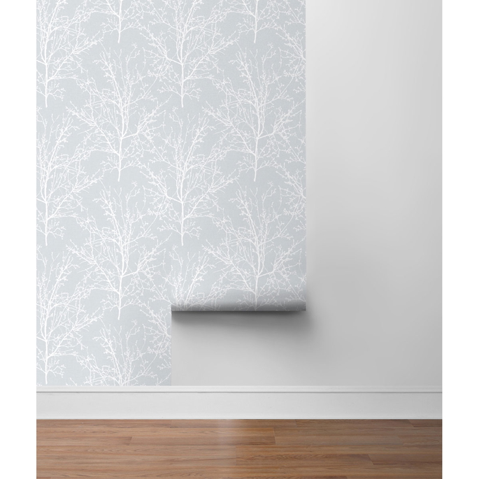 NextWall Peel &amp; Stick Tree Branches Daydream Gray Wallpaper image 5 of 5