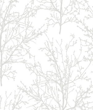 NextWall Peel & Stick Tree Branches Pearl Gray Wallpaper