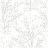NextWall Peel & Stick Tree Branches Pearl Gray Wallpaper - Image 1