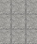 NextWall Peel & Stick Faux Embossed Tile Metallic Silver & Charcoal Wallpaper