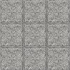 NextWall Peel & Stick Faux Embossed Tile Metallic Silver & Charcoal Wallpaper - Image 1
