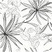 NextWall Peel &amp; Stick Spider Plants Grayscale Wallpaper thumbnail image 1 of 5
