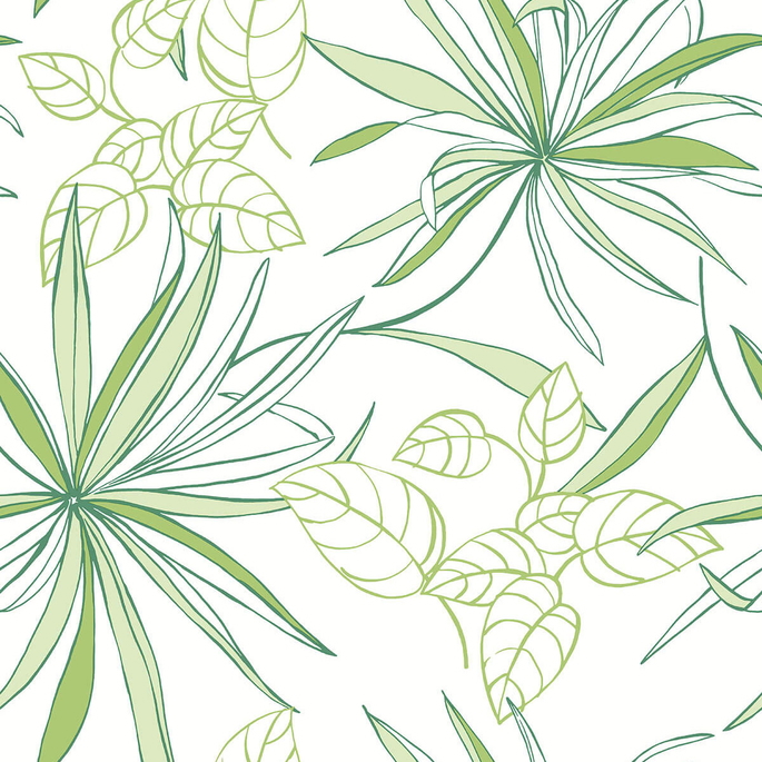 NextWall Peel &amp; Stick Spider Plants Green Wallpaper image 1 of 5
