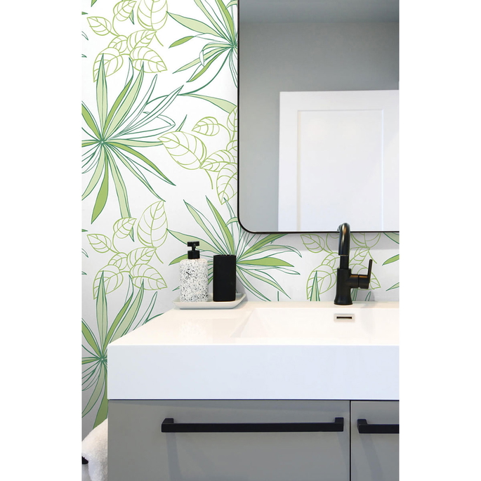 NextWall Peel &amp; Stick Spider Plants Green Wallpaper image 4 of 5