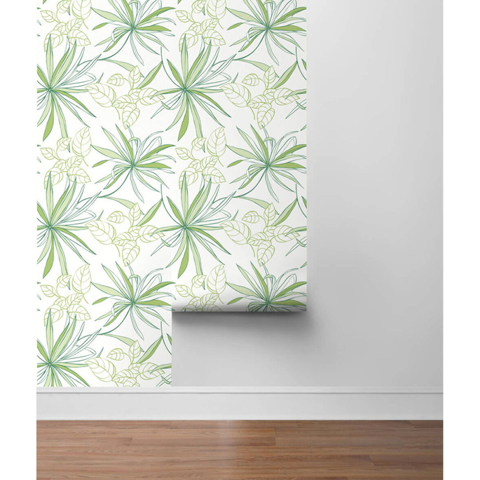 NextWall Peel &amp; Stick Spider Plants Green Wallpaper image 5 of 5