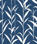 NextWall Peel & Stick Bamboo Leaves Navy Blue Wallpaper