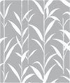 NextWall Peel & Stick Bamboo Leaves Gray Wallpaper