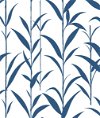 NextWall Peel & Stick Bamboo Leaves Navy Blue & White Wallpaper