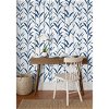NextWall Peel & Stick Bamboo Leaves Navy Blue & White Wallpaper - Image 2