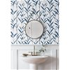 NextWall Peel & Stick Bamboo Leaves Navy Blue & White Wallpaper - Image 3