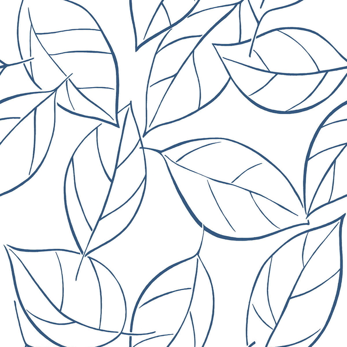 NextWall Peel &amp; Stick Tossed Leaves Navy Blue Wallpaper image 1 of 5