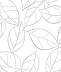 NextWall Peel & Stick Tossed Leaves Daydream Gray Wallpaper