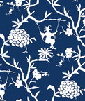 NextWall Peel & Stick Chinoiserie Silhouette Navy Blue Wallpaper