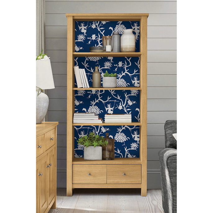 NextWall Peel &amp; Stick Chinoiserie Silhouette Navy Blue Wallpaper image 3 of 5