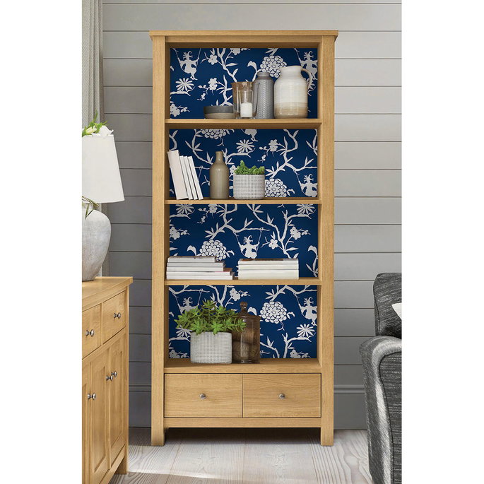 NextWall Peel &amp; Stick Chinoiserie Silhouette Navy Blue Wallpaper image 3 of 5