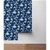 NextWall Peel & Stick Chinoiserie Silhouette Navy Blue Wallpaper - Image 5