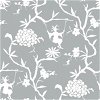 NextWall Peel & Stick Chinoiserie Silhouette Metallic Silver Wallpaper - Image 1