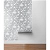 NextWall Peel & Stick Chinoiserie Silhouette Metallic Silver Wallpaper - Image 5
