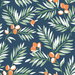 NextWall Peel & Stick Citrus Branch Navy/Sage/Orange Wallpaper