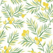 NextWall Peel & Stick Lemon Branch Lemon & Sage Wallpaper