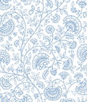 NextWall Peel & Stick Paisley Trail Blue Bell Wallpaper