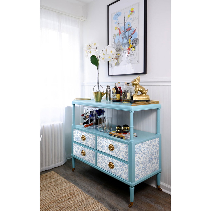 NextWall Peel &amp; Stick Paisley Trail Blue Bell Wallpaper image 5 of 5