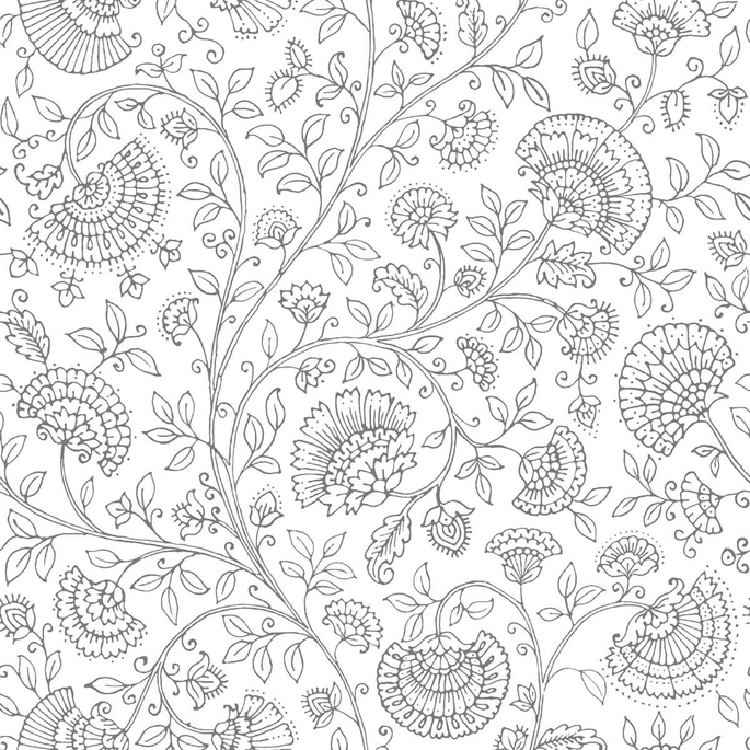 NextWall Peel &amp; Stick Paisley Trail Slate Gray Wallpaper image 1 of 5
