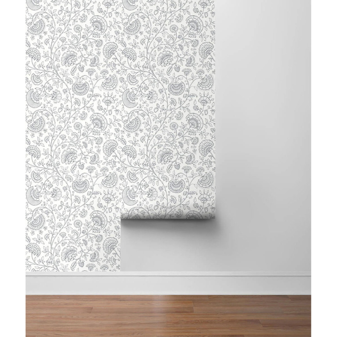 NextWall Peel &amp; Stick Paisley Trail Slate Gray Wallpaper image 5 of 5