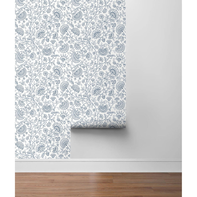 NextWall Peel &amp; Stick Paisley Trail Midnight Blue Wallpaper image 5 of 5