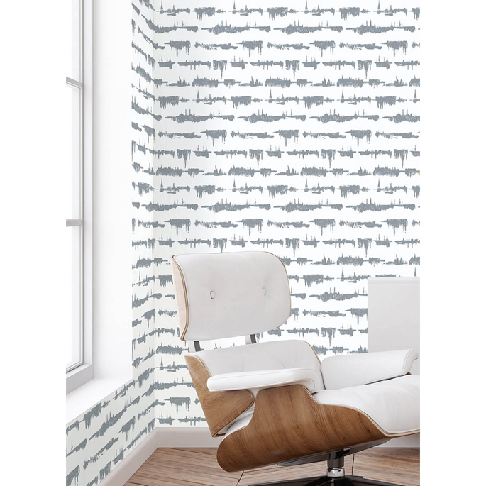 NextWall Peel &amp; Stick Lifeline Cove Gray Wallpaper image 2 of 5