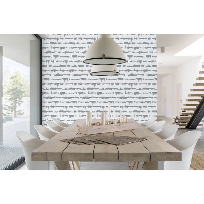 NextWall Peel &amp; Stick Lifeline Cove Gray Wallpaper image 3 of 5