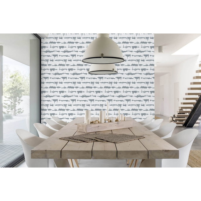 NextWall Peel &amp; Stick Lifeline Cove Gray Wallpaper image 3 of 5