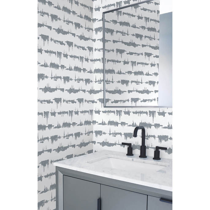 NextWall Peel &amp; Stick Lifeline Cove Gray Wallpaper image 4 of 5