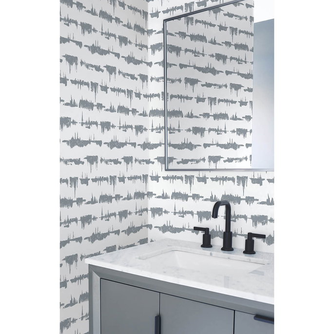 NextWall Peel &amp; Stick Lifeline Cove Gray Wallpaper image 4 of 5