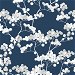NextWall Peel &amp; Stick Cyprus Blossom Navy Blue &amp; Gray Wallpaper thumbnail image 1 of 5