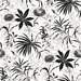 NextWall Peel & Stick Tropical Garden Black & White Wallpaper