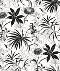 NextWall Peel & Stick Tropical Garden Black & White Wallpaper