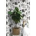 NextWall Peel &amp; Stick Tropical Garden Black &amp; White Wallpaper thumbnail image 3 of 5