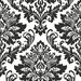 NextWall Peel & Stick Damask Black & White Wallpaper