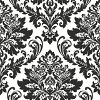 NextWall Peel & Stick Damask Black & White Wallpaper - Image 1