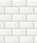 NextWall Peel & Stick Large Subway Tile Alabaster & Grey Wallpaper