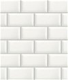 NextWall Peel & Stick Large Subway Tile Alabaster & Grey Wallpaper