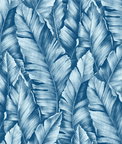 NextWall Peel & Stick Baha Banana Leaves Regatta Blue Wallpaper