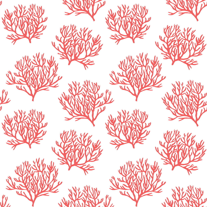 NextWall Peel &amp; Stick Coastal Coral Reef Vermillion Wallpaper image 1 of 5